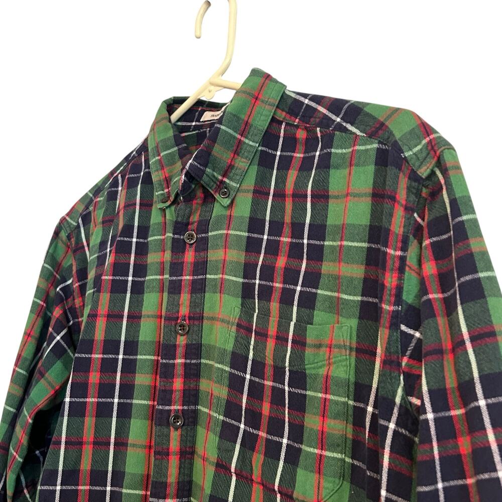 LL Bean Green White Plaid Button Down Shirt Mens Sz Large Traditional Fit Cotton - Picture 12 of 16